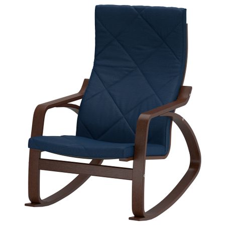 Кресло-качалка ПОЭНГ, коричневый, Эдум темно-синий