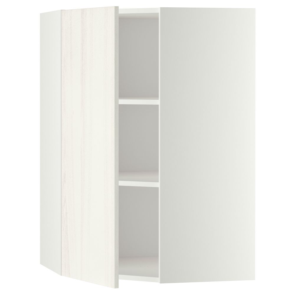 Угловой навесной шкаф с полками МЕТОД, белый, Росдаль белый - схема-чертеж с размерами