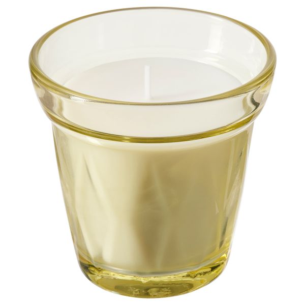 Ароматическая свеча в стакане, Кладовая/желтый 8 см IKEA VÄLDOFT ВЭЛЬДОФТ 304.475.13 - фото 1