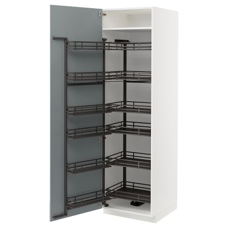Высокий шкаф с выдвижным модулем, 60x60x200 cm IKEA METOD МЕТОД 294.791.28