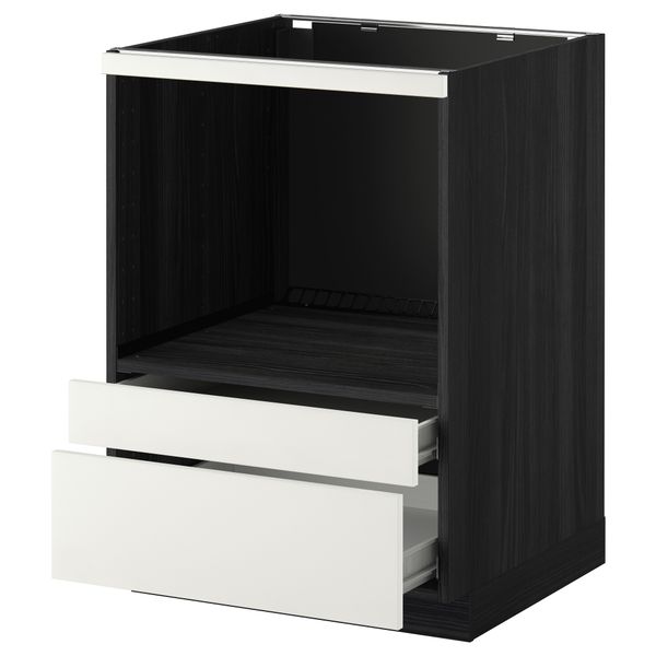 Напольный шкаф для комбинирования СВЧ, ящики МЕТОД / ФОРВАРА, черный, Хэггеби белый (60x60 см) - схема-чертеж с размерами