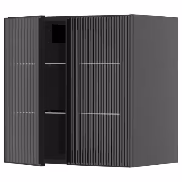 METOD Навесной шкаф/полки/2стеклян двери - фото 1