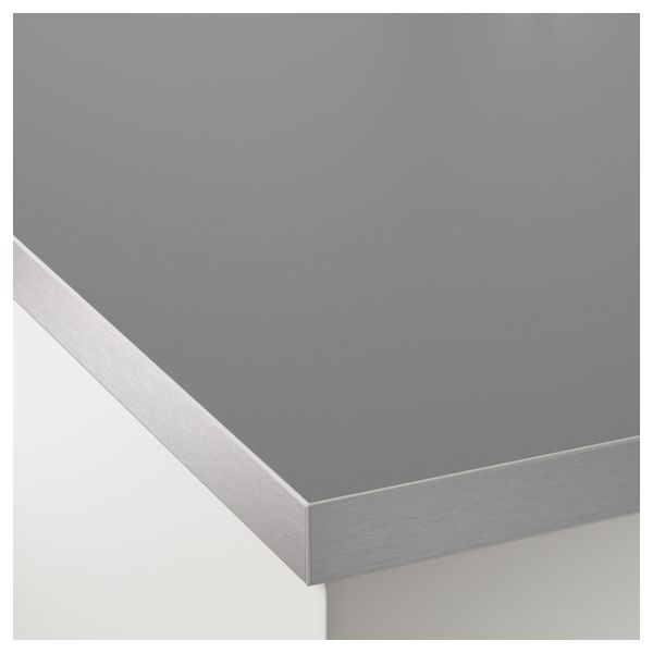 Столешница, двусторонняя ХЭЛЛЕСТАД, белый, под алюминий с окантовкой под металл - фото 5