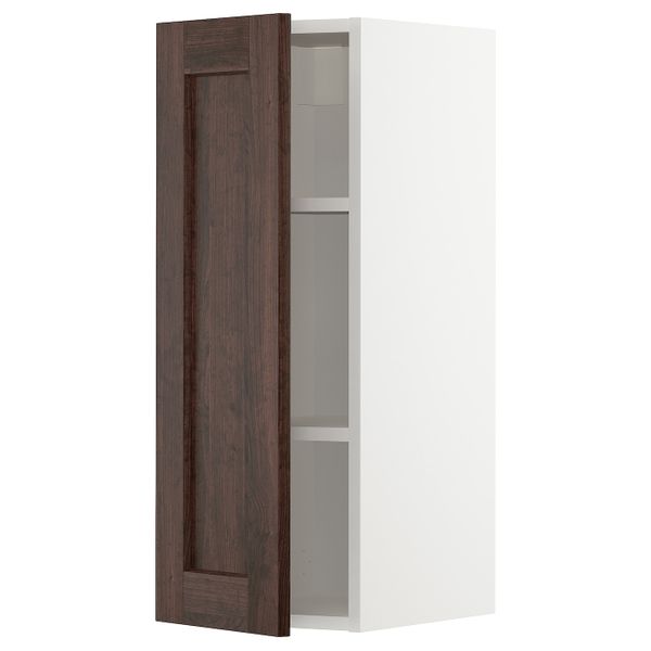 Шкаф навесной с полкой, белый/Эдсерум коричневый 30x80 см IKEA METOD МЕТОД 693.020.43 - схема-чертеж с размерами