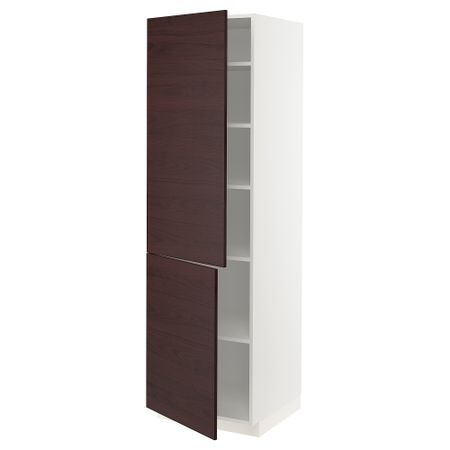 Высокий шкаф с полками, 2 дверцы, 60x60x200 cm IKEA METOD МЕТОД 594.625.41
