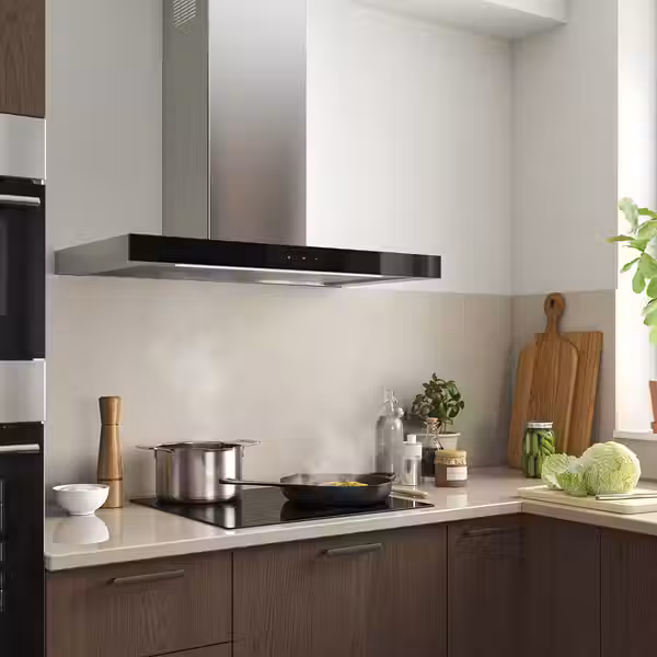 KULINARISK Вытяжка кухонная стен креп (колпак) - нержавеющая сталь/стекло 90 см - фото 2
