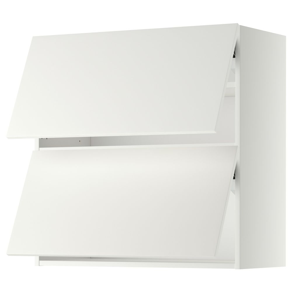 Навесной шкаф, 2 дверцы, горизонтальный МЕТОД, белый, Хэггеби белый - схема-чертеж с размерами