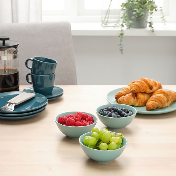 Миска, 12 см, матовая поверхность светлая бирюза IKEA FÄRGKLAR ФЭРГКЛАР 405.301.87 - фото 4