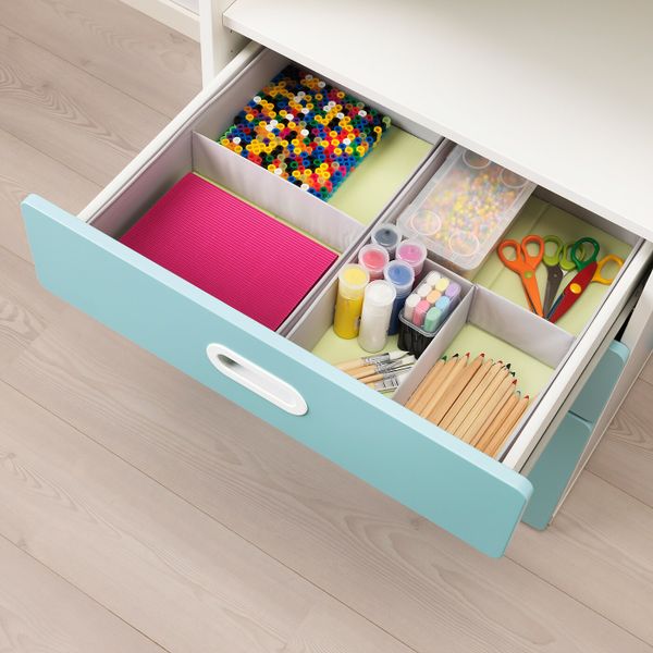 Стеллаж с ящиками, белый/голубой 60x50x128 см IKEA STUVA СТУВА / FRITIDS ФРИТИДС 792.526.98 - схема-чертеж с размерами