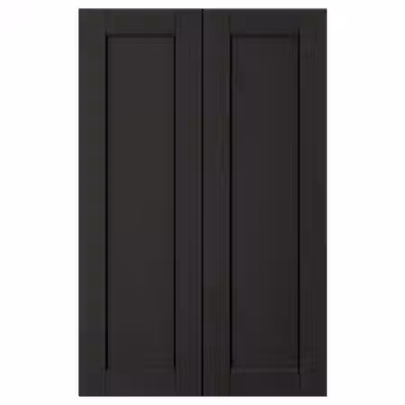 LERHYTTAN Дверца д/напольн углового шк, 2шт - черная морилка 25x80 см