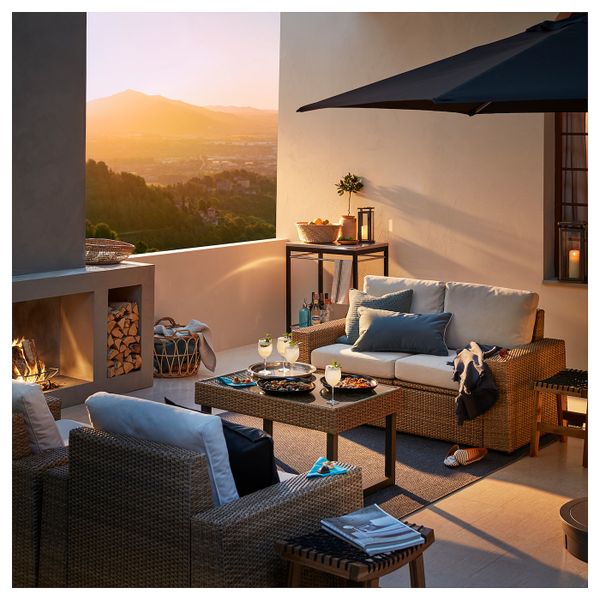 4-местный комплект садовой мебели, коричневый/ФРЁСЁН/ДУВХОЛЬМЕН бежевый IKEA SOLLERÖN СОЛЛЕРОН 692.568.71 - фото 2