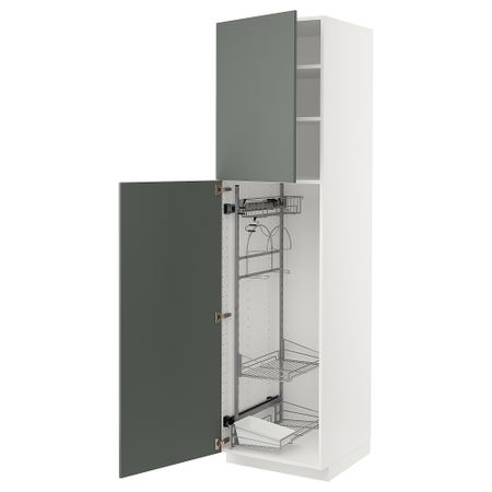Высокий шкаф с отделением для аксессуаров для уборки IKEA METOD МЕТОД 394.616.32