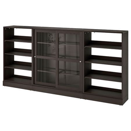 Комбинация с раздвижными дверьми, темно-коричневый 283x37x134 см IKEA HAVSTA ХАВСТА 392.660.65