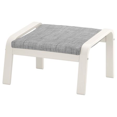 Табурет для ног ПОЭНГ, белый, Исунда серый