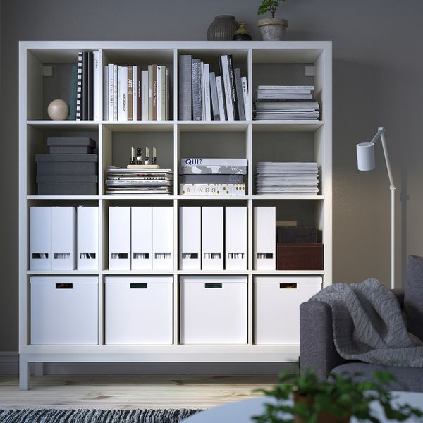 Стеллаж с основанием, белый/белый 147x164 см IKEA KALLAX КАЛЛАКС 894.758.39 - фото 2