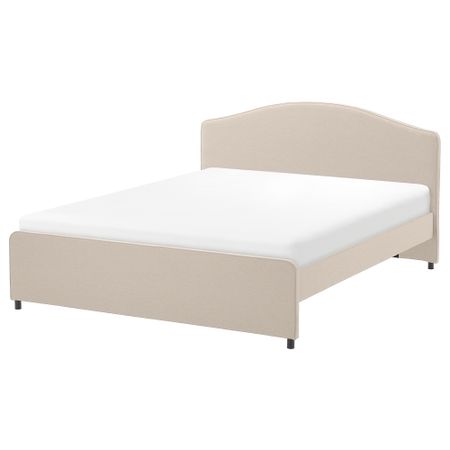 Каркас кровати с обивкой, 180x200 см, Lofallet бежевый IKEA HAUGA ХАУГА 404.836.47