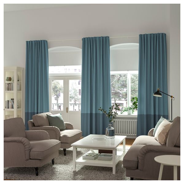 Затемняющие гардины, 2 шт., синий 145x300 см IKEA MARJUN МАРЬЮН 604.140.64 - фото 5