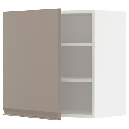 METOD Навесной шкаф с полками - белый/Upplöv матовый темно-бежевый 60x60 см