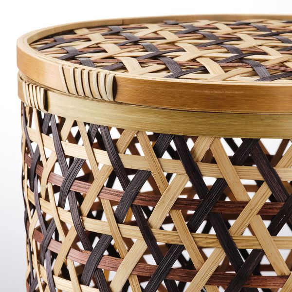 Коробка с крышкой, 2 шт., бамбук черный/коричневый IKEA ANILINARE АНИЛИНАРЕ 204.682.71 - схема-чертеж с размерами
