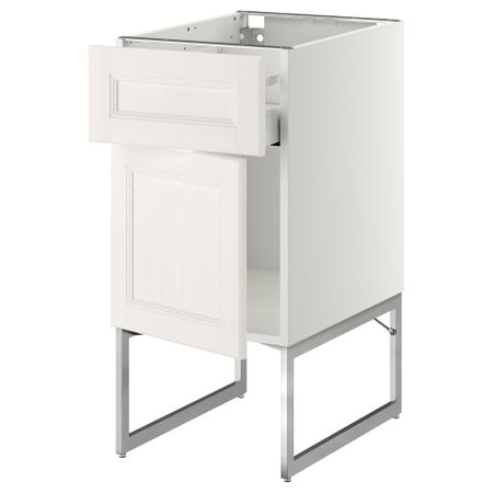 Напольный шкаф с ящиком, дверью МЕТОД / МАКСИМЕРА, белый, Лаксарби белый