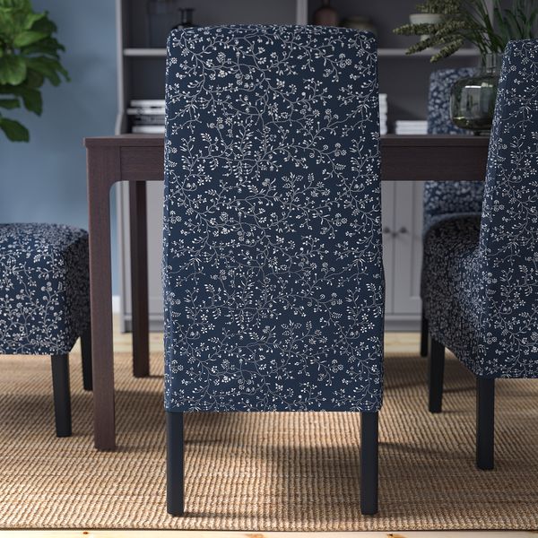 Стул с чехлом средней длины, черный Ryrane темно-синий IKEA BERGMUND БЕРГМУНД 293.842.53 - фото 5