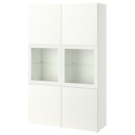 BESTÅ Комбинация д/хранения+стекл дверц - белый/Förvaltare белый 120x42x193 см