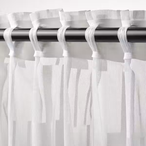 BERGNEJLIKA Гардины, 2 шт. - белый/с лентой 145x300 см - фото 4