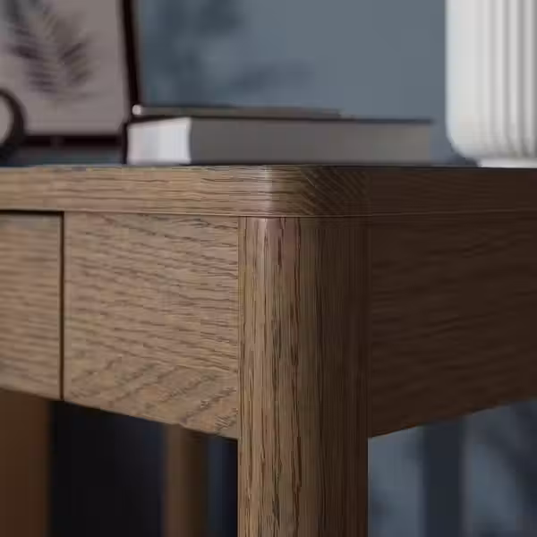 TONSTAD Письменный стол - коричневый мореный дубовый шпон 75x60 см - схема-чертеж с размерами