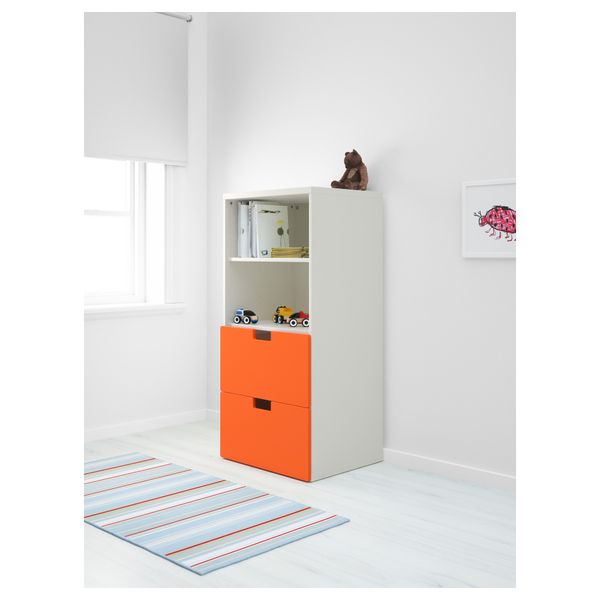 Комбинация для хранения СТУВА, белый, оранжевый (60x50x128 см) - фото 2