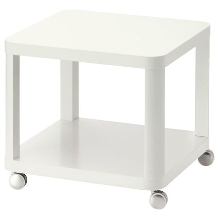 Стол приставной на колесиках, белый 50x50 см IKEA TINGBY ТИНГБИ 003.832.87