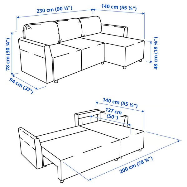 IKEA, дополнительный ракурс - схема-чертеж с размерами