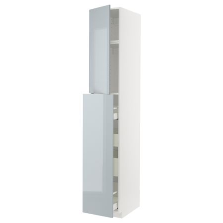 Высокий шкаф, выдвижной секцией, 1 дверца, 4 ящика, 40x60x240 cm IKEA METOD МЕТОД, MAXIMERA МАКСИМЕРА 194.796.33