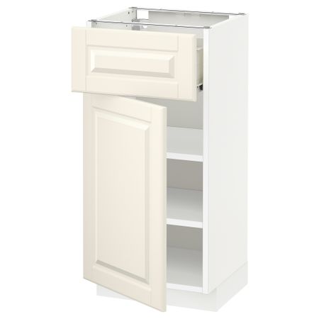 Напольный шкаф с ящиком, дверью МЕТОД / ФОРВАРА, белый, Будбин белый с оттенком