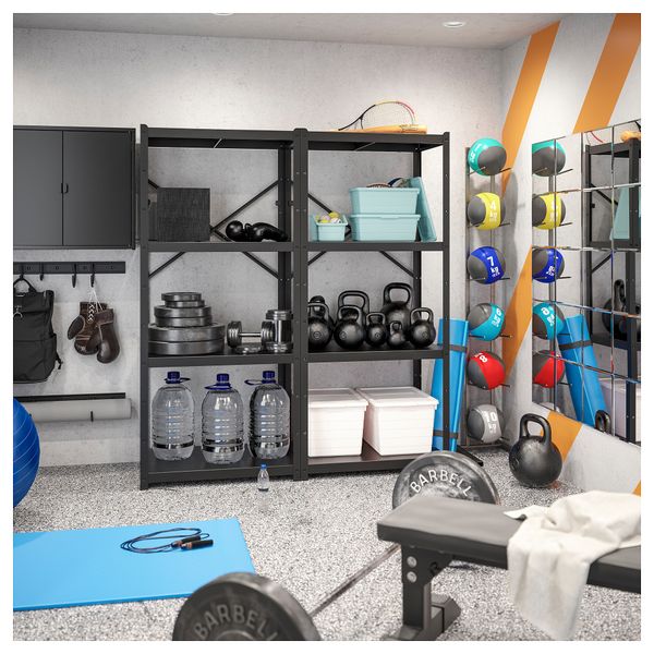 Комбинация: полки, шкаф, тележка IKEA BRORINGE БРУР-ИНГЕ 292.757.15 - схема-чертеж с размерами