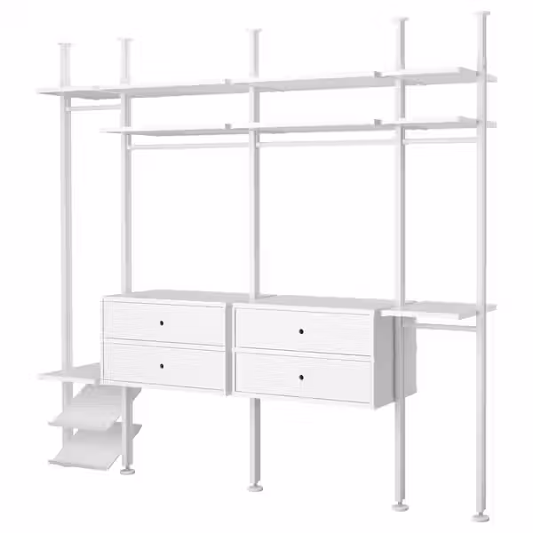 ELVARLI Гардероб, комбинация - белый 262x51x222-350 см - фото 1