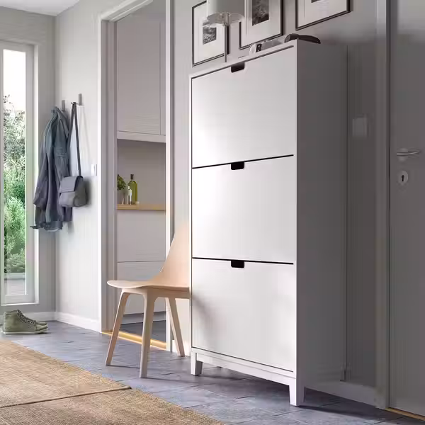 STÄLL Галошница,3 отделения - белый 79x29x148 см - фото 2