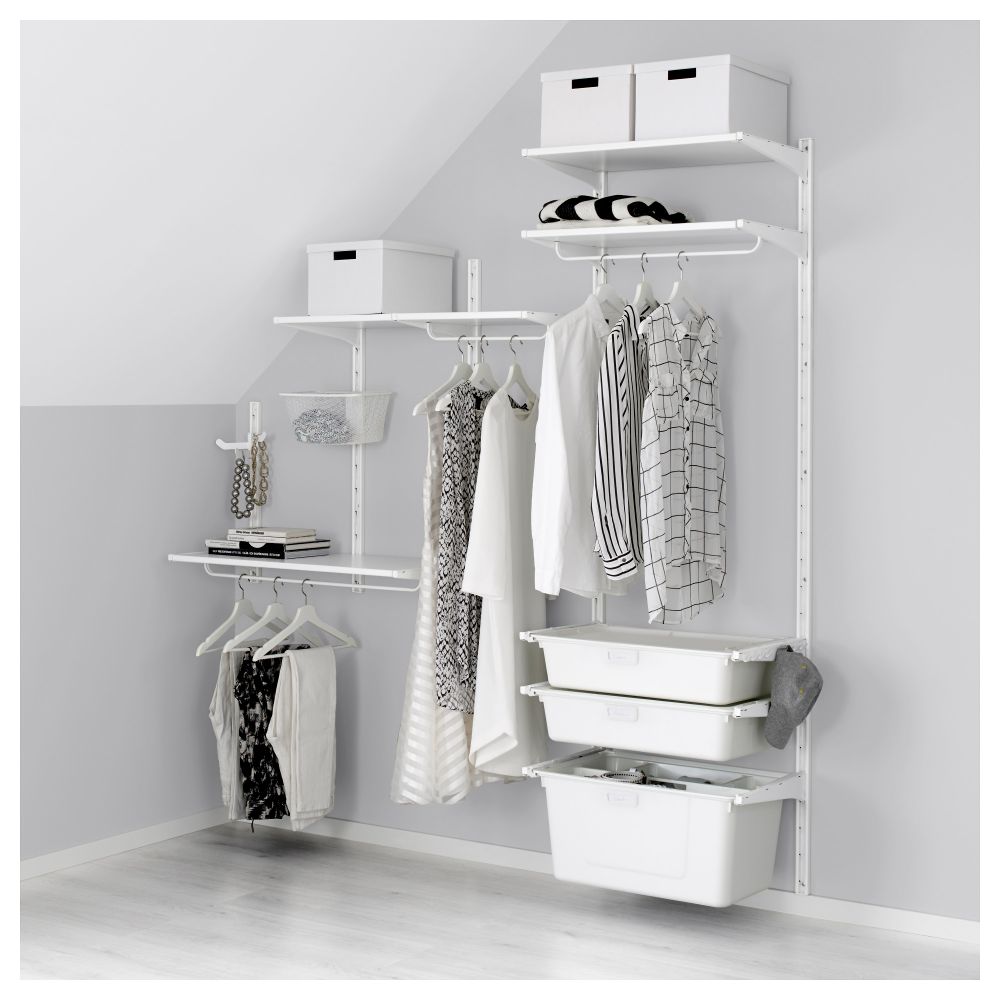 Настенная штанга/полки/контейнер АЛЬГОТ, белый (189x41x197 см) - фото 1