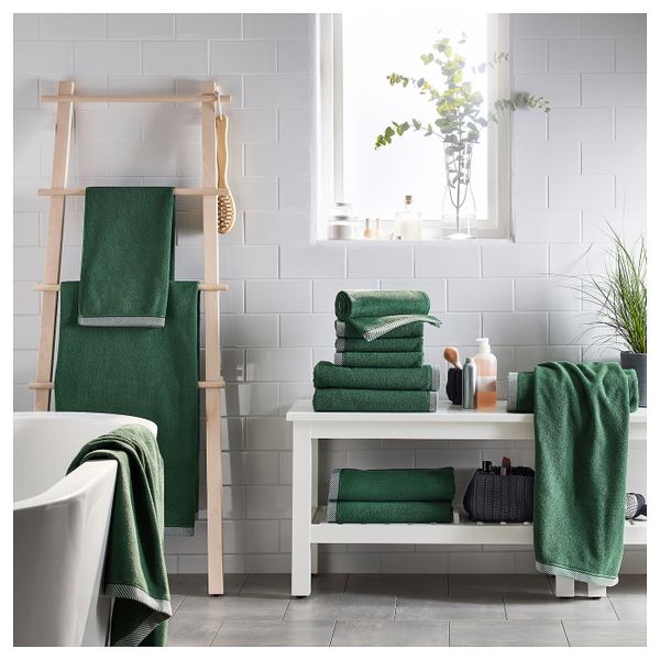 Банное полотенце, зеленый 70x140 см IKEA ВИКФЬЕРД 504.052.44 - фото 2