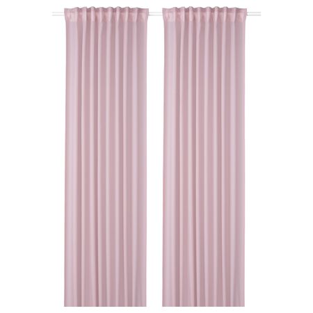 Гардины, очищающие воздух, 2 шт., светло-розовый 145x300 см IKEA GUNRID ГУНРИД 204.592.24