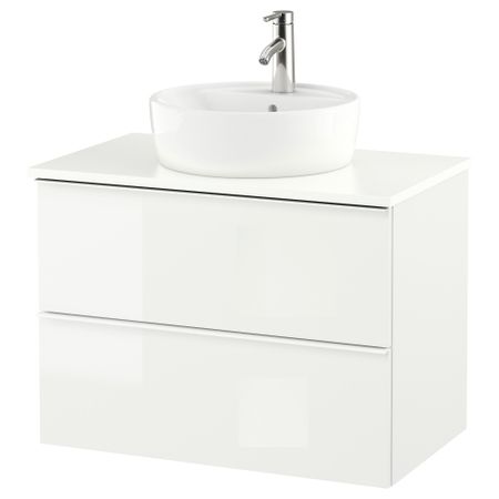 Шкаф под раковину, столешница 45, раковина, 82x49x74 cm IKEA GODMORGON ГОДМОРГОН, TOLKEN ТОЛКЕН, TÖRNVIKEN ТОРНВИКЕН 893.087.08