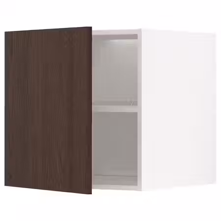 METOD Верхний шкаф д/холодильн/морозильн - белый/Sinarp коричневый 60x60 см