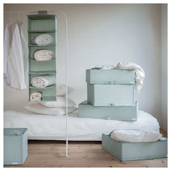 Модуль для хранения, 7 отделений, 30x30x90 см, светлый серо-зеленый IKEA STUK СТУК 705.276.83 - фото 5