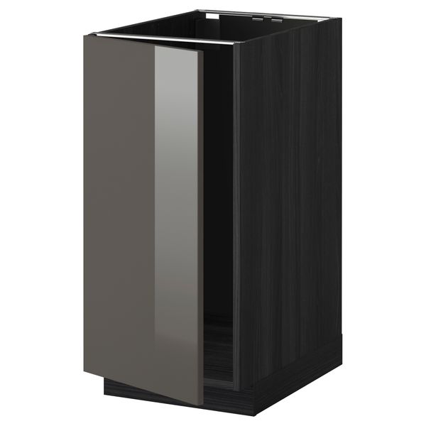 Напольный шкаф для мойки, мусорных контейнер МЕТОД, черный, Рингульт серый (40x60 см) - схема-чертеж с размерами