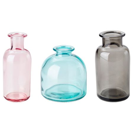 Набор ваз, 3 штуки СОММАР 2018, бирюзовый/серый, розовый