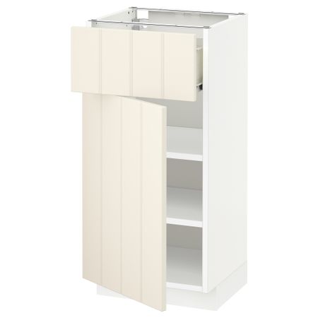 Напольный шкаф с ящиком, дверью МЕТОД / ФОРВАРА, белый, Хитарп белый с оттенком