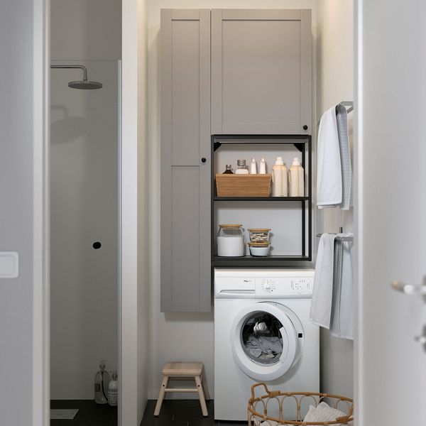 Комбинация для хранения, антрацит, серый каркас, 90x32x180 см IKEA BEGIVENHET БЕГИВЕНХЕТ 893.315.01 - фото 5