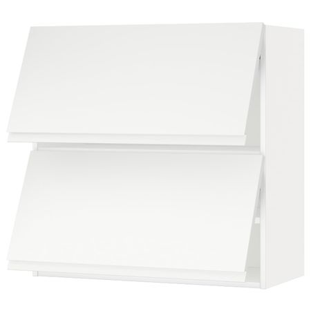 Навесной шкаф, 2 дверцы, горизонтал, белый/Воксторп матовый белый 80x80 см IKEA METOD МЕТОД 493.916.91