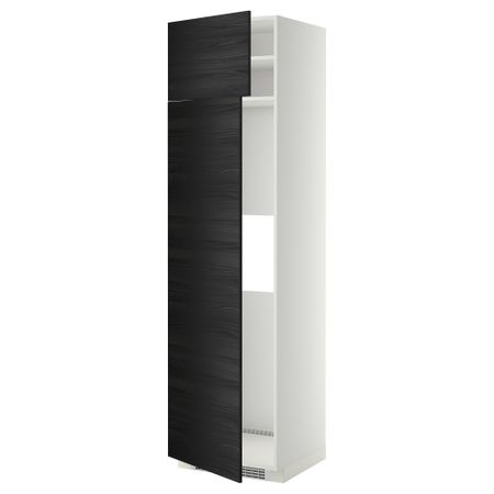 Высокий шкаф для холодильника или морозильник МЕТОД, белый, Тингсрид черный