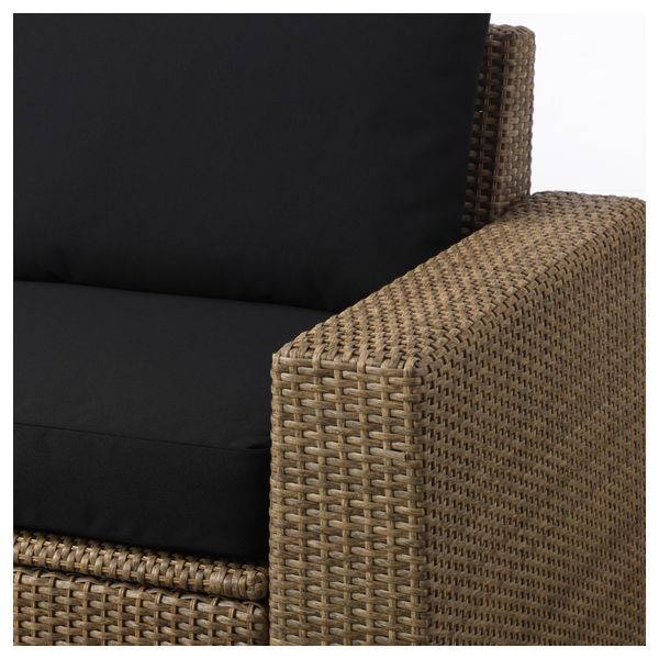 3-местный диван, садовый СОЛЛЕРОН, коричневый, Кунгсэ черный (223x82x87 см) - фото 2