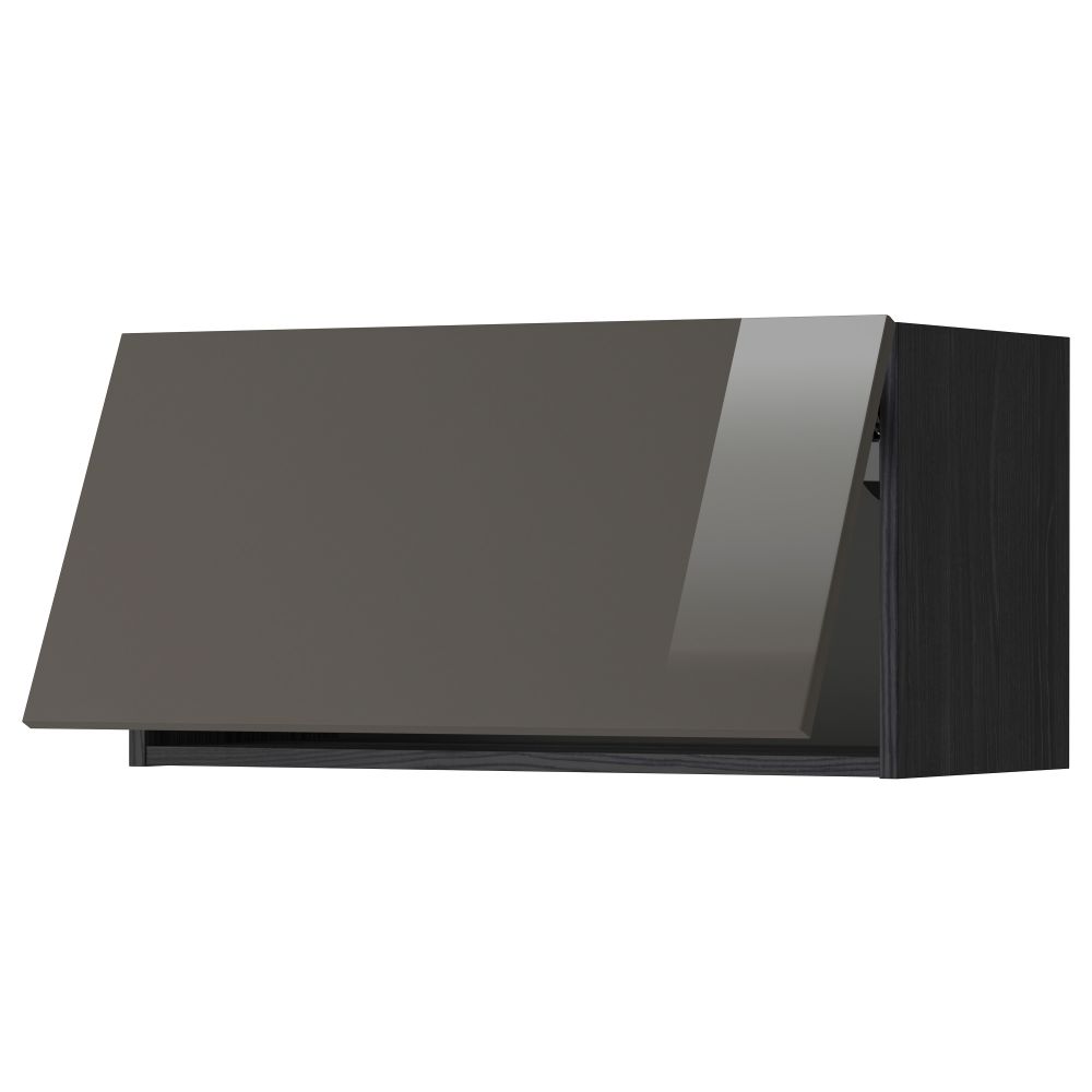Горизонтальный навесной шкаф МЕТОД, черный, Рингульт серый - схема-чертеж с размерами